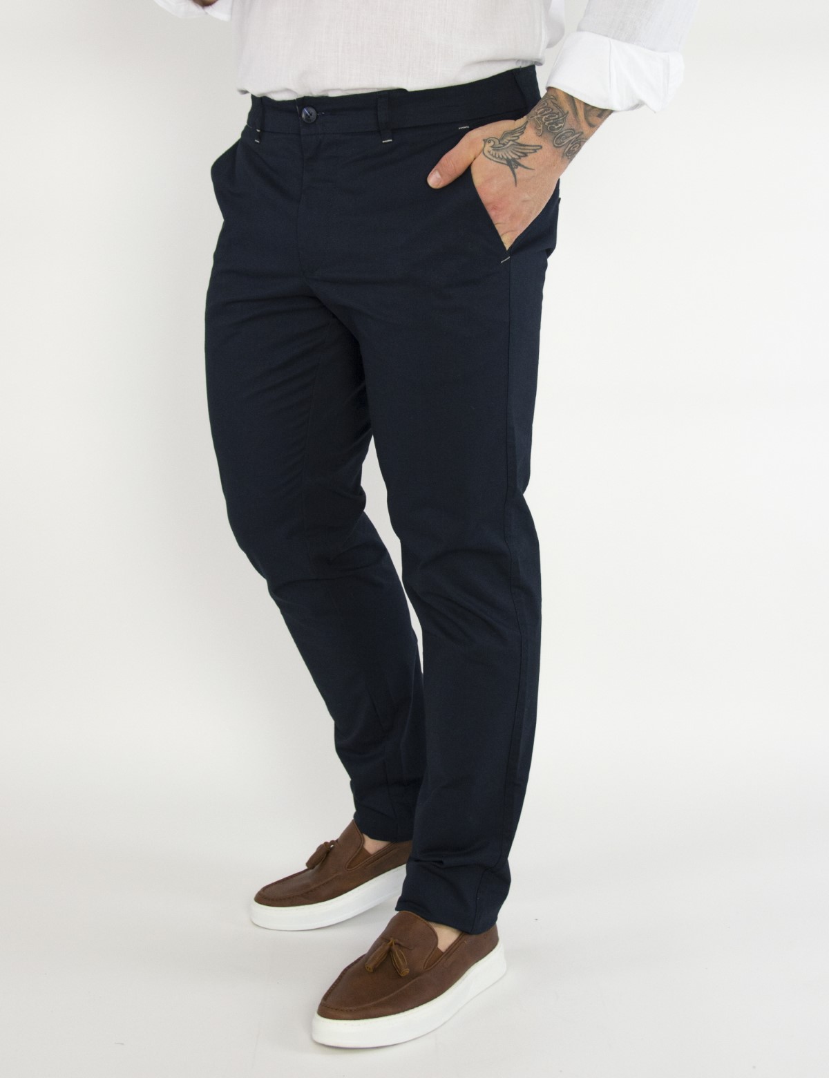 Trial ανδρικό μπλε υφασμάτινο Chinos παντελόνι 23 LoganB φωτογραφία